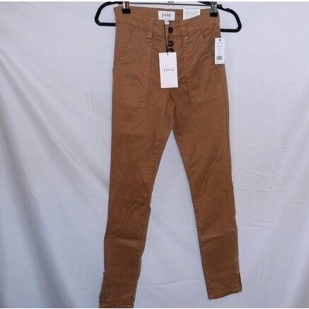 Joie High Waisted Button‎ Fly Cargo Pants Tan Women Size 24